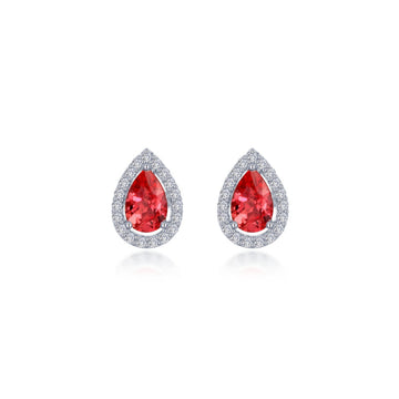 Fancy Lab-Grown Sapphire Halo Stud Earrings